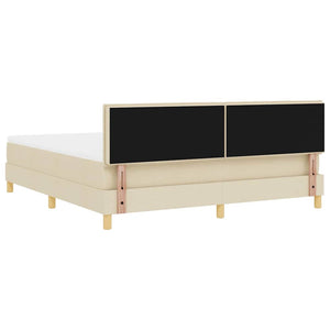 vidaXL LED Box Spring Bed with LED Strips Cream 180 x 200 cm Fabric