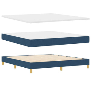 vidaXL LED Box Spring Bed with LED Light Strips Blue 180 x 200 cm Fabric