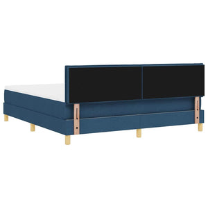 vidaXL LED Box Spring Bed with LED Light Strips Blue 180 x 200 cm Fabric