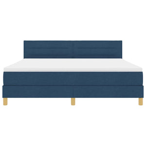 vidaXL LED Box Spring Bed with LED Light Strips Blue 180 x 200 cm Fabric