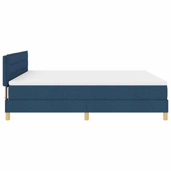 vidaXL LED Box Spring Bed with LED Light Strips Blue 180 x 200 cm Fabric