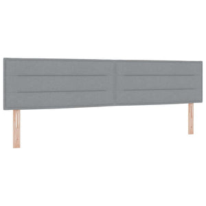 vidaXL LED Box Spring Bed with Headboard Light Gray 200 x 200 cm Fabric