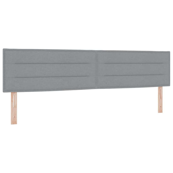 vidaXL LED Box Spring Bed with Headboard Light Gray 200 x 200 cm Fabric
