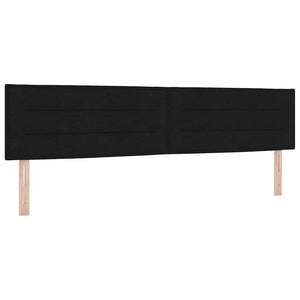 vidaXL LED Box Spring Bed with Headboard Black 200 x 200 cm Fabric