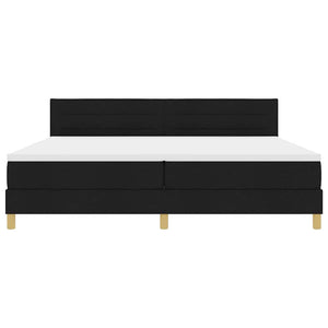 vidaXL LED Box Spring Bed with Headboard Black 200 x 200 cm Fabric