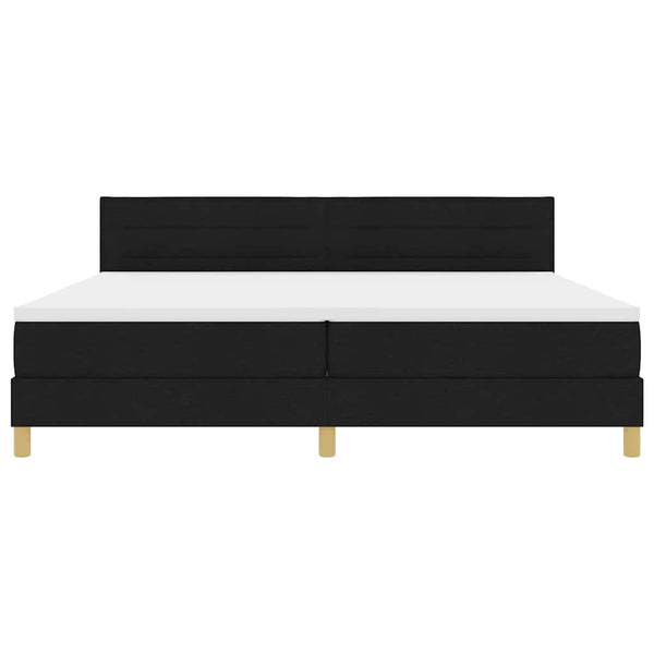 vidaXL LED Box Spring Bed with Headboard Black 200 x 200 cm Fabric