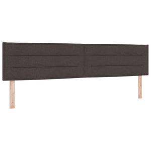 vidaXL LED Box Spring Bed with Headboard Dark Brown 200 x 200 cm Fabric