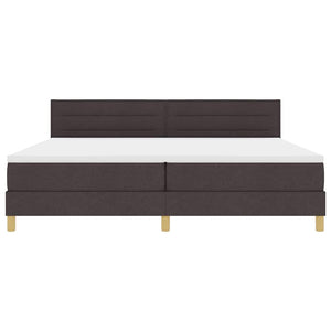vidaXL LED Box Spring Bed with Headboard Dark Brown 200 x 200 cm Fabric