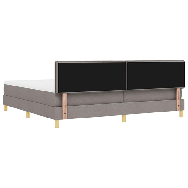 vidaXL LED Box Spring Bed with LED Light Strips Taupe 200 x 200 cm Fabric
