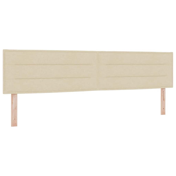 vidaXL LED Box Spring Bed with LED Strips Cream 200 x 200 cm Fabric