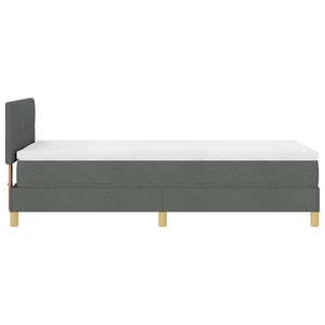vidaXL LED Box Spring Bed with Headboard Dark Grey 80 x 200 cm Fabric