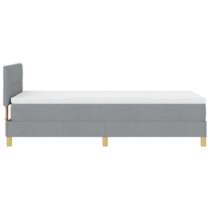 vidaXL LED Box Spring Bed with Cushions Light Gray 100 x 200 cm Fabric