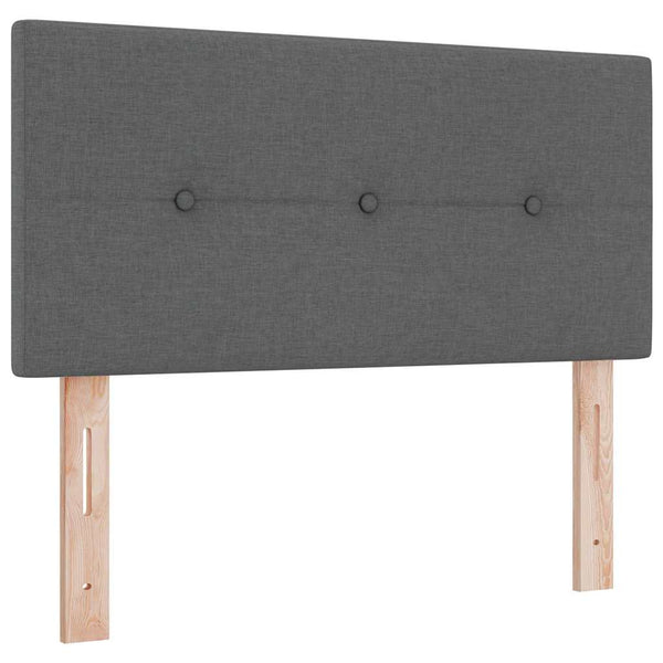 vidaXL LED Box Spring Bed with Pillows Dark Grey 100 x 200 cm Fabric