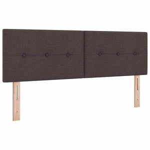 vidaXL LED Box Spring Bed with Pillows Dark Brown 140 x 200 cm Fabric