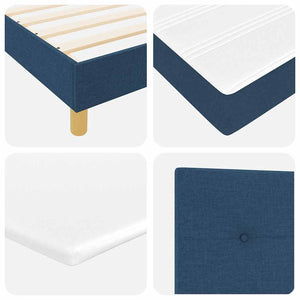 vidaXL LED Box Spring Bed with LED Strips Blue 140 x 200 cm Fabric