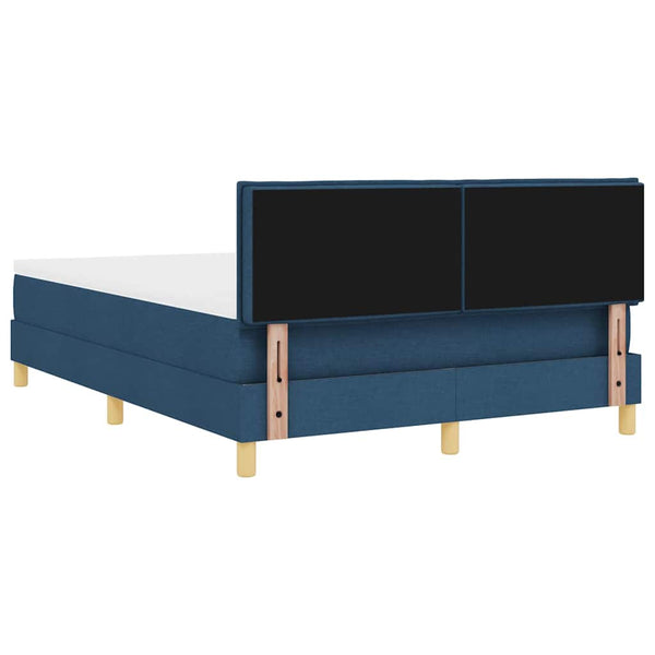vidaXL LED Box Spring Bed with LED Strips Blue 140 x 200 cm Fabric