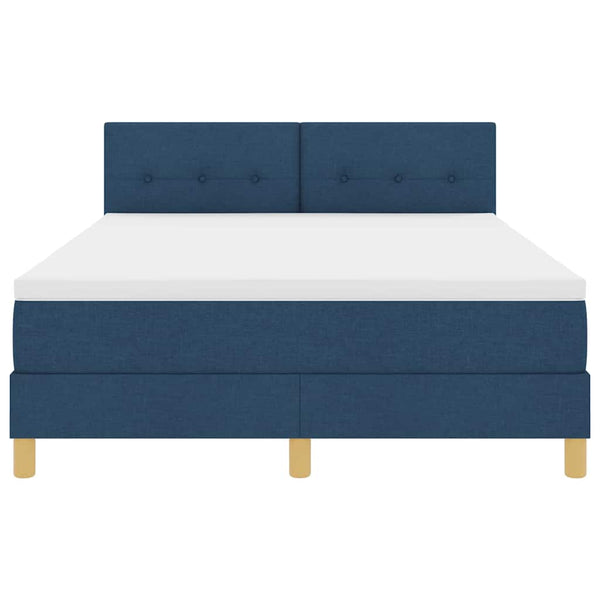 vidaXL LED Box Spring Bed with LED Strips Blue 140 x 200 cm Fabric