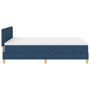 vidaXL LED Box Spring Bed with LED Strips Blue 140 x 200 cm Fabric
