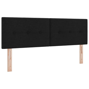 vidaXL LED Box Spring Bed with Cushions Black 160 x 200 cm Fabric