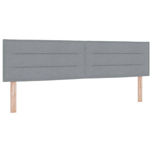 vidaXL LED Box Spring Bed with Headboard Light Gray 180 x 200 cm Fabric