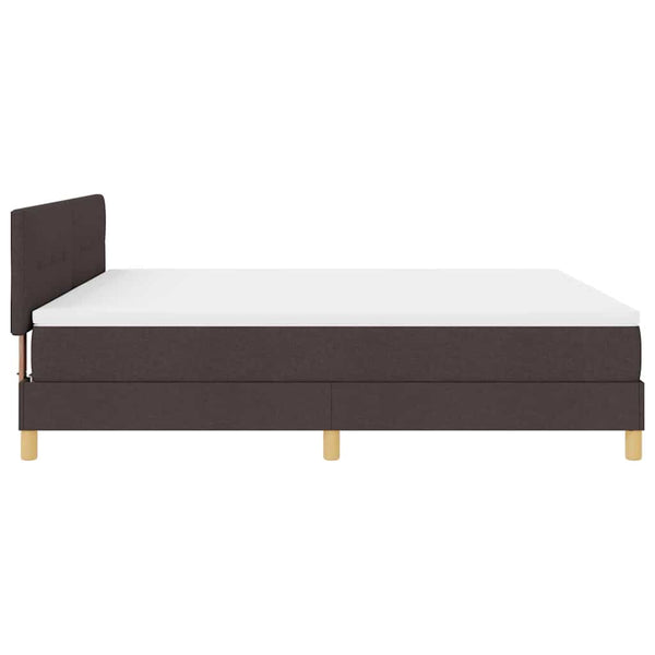 vidaXL LED Box Spring Bed with Pillows Dark Brown 180 x 200 cm Fabric