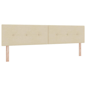 vidaXL LED Box Spring Bed with Pillows Cream 200 x 200 cm Fabric