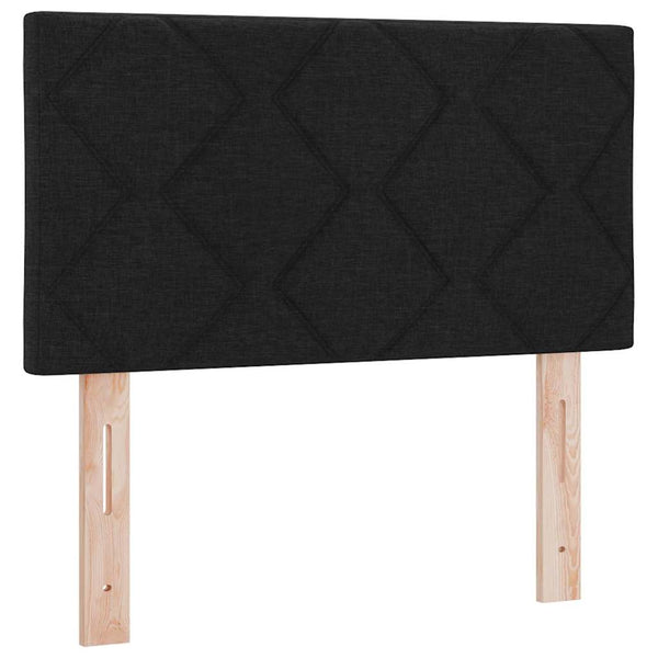 vidaXL LED Box Spring Bed with Cushions Black 80 x 200 cm Fabric