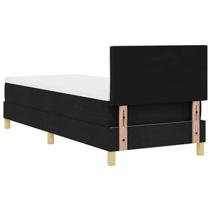 vidaXL LED Box Spring Bed with Cushions Black 80 x 200 cm Fabric