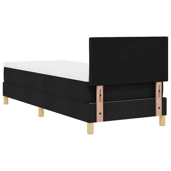 vidaXL LED Box Spring Bed with Cushions Black 80 x 200 cm Fabric