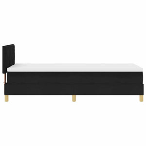 vidaXL LED Box Spring Bed with Cushions Black 80 x 200 cm Fabric