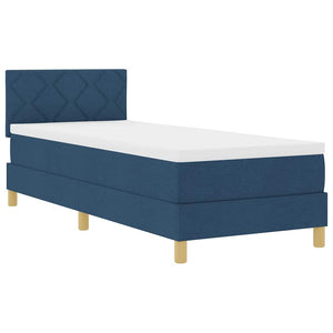 vidaXL LED Box Spring Bed with LED Strips Blue 80 x 200 cm Fabric