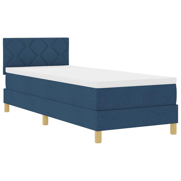 vidaXL LED Box Spring Bed with LED Strips Blue 80 x 200 cm Fabric