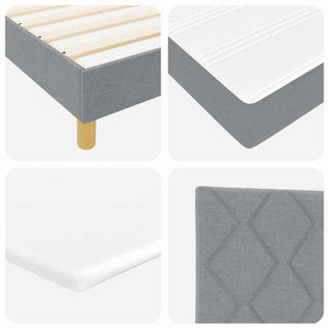 vidaXL LED Divan Bed with Pillows Light Grey 120 x 200 cm Fabric