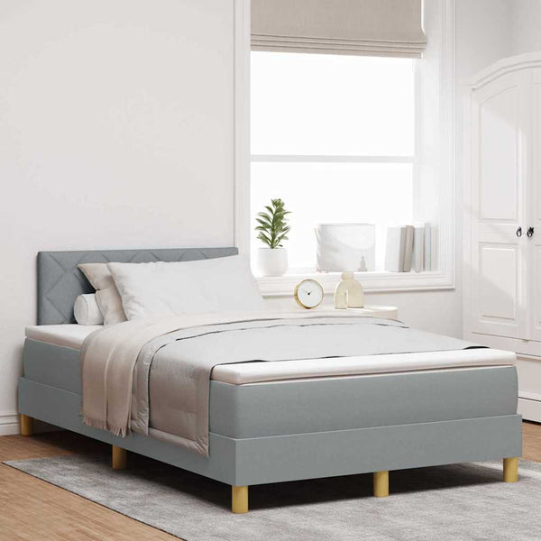 vidaXL LED Divan Bed with Pillows Light Grey 120 x 200 cm Fabric