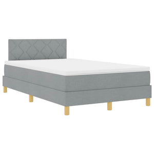 vidaXL LED Divan Bed with Pillows Light Grey 120 x 200 cm Fabric
