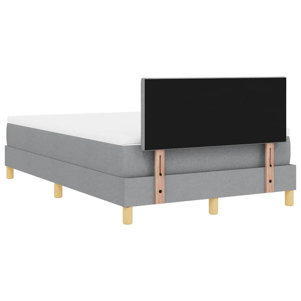 vidaXL LED Divan Bed with Pillows Light Grey 120 x 200 cm Fabric