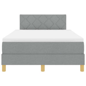 vidaXL LED Divan Bed with Pillows Light Grey 120 x 200 cm Fabric