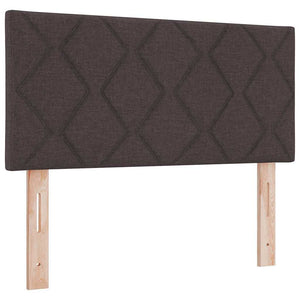 vidaXL LED Box Spring Bed with Headboard Dark Brown 120 x 200 cm Fabric
