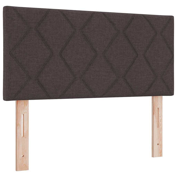 vidaXL LED Box Spring Bed with Headboard Dark Brown 120 x 200 cm Fabric
