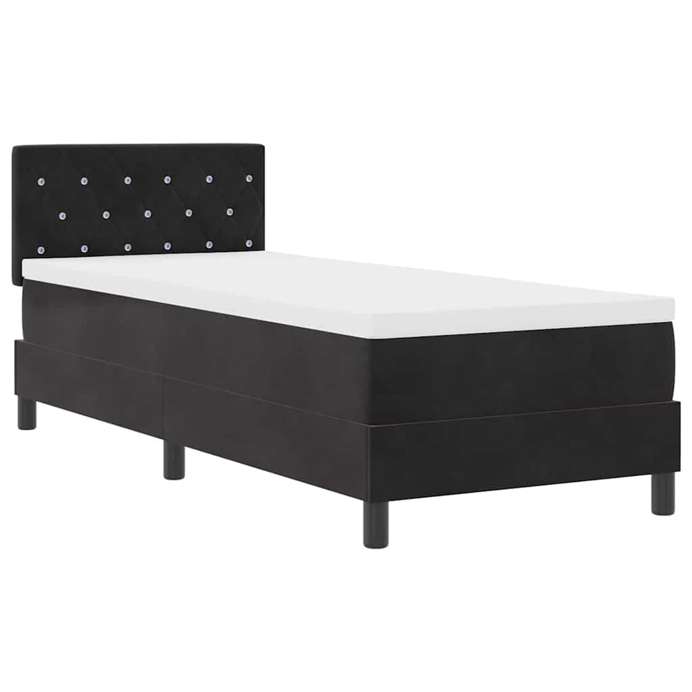 vidaXL LED Box Spring Bed with Mattress and LED Black 80 x 200 cm Velvet