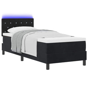 vidaXL LED Box Spring Bed with Mattress and LED Black 80 x 200 cm Velvet