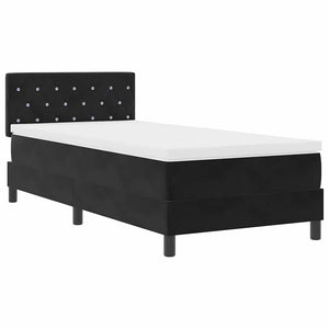 vidaXL LED Box Spring Bed with Mattress Black 100 x 200 cm Velvet