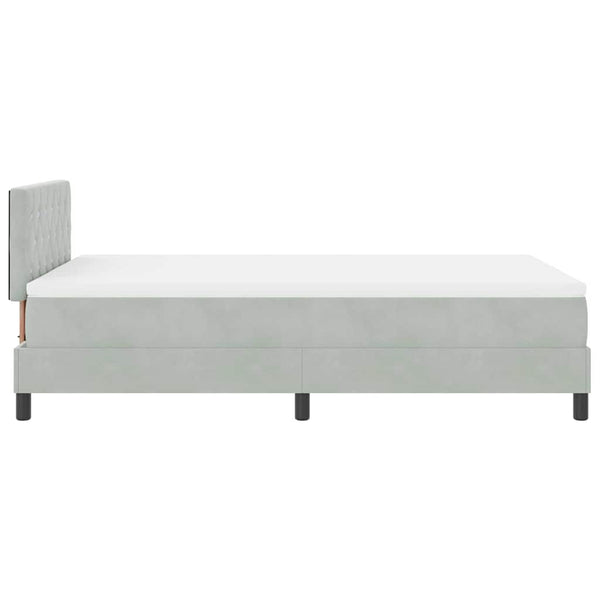 vidaXL LED Box Spring Bed with Mattress Light Gray 120 x 190 cm Velvet