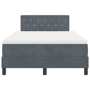 vidaXL LED Box Spring Bed with Mattress Dark Gray 120 x 190 cm Velvet