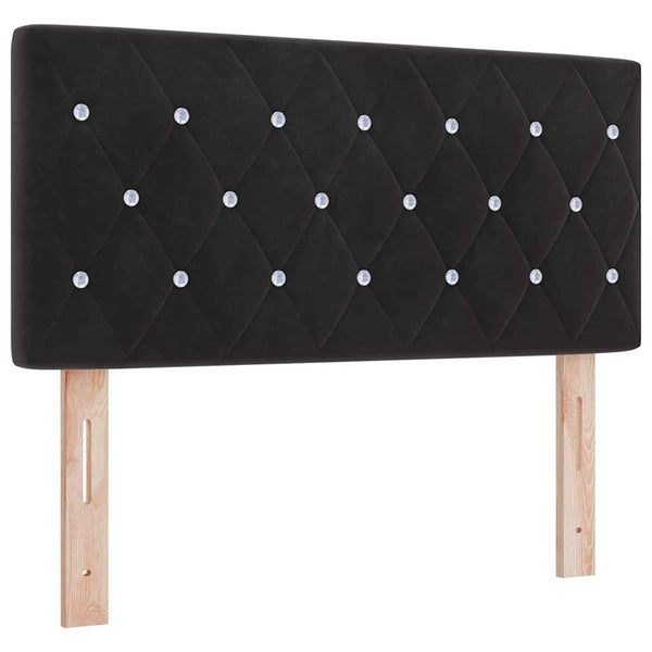 vidaXL LED Box Spring Bed with Mattress Black 120 x 190 cm Velvet