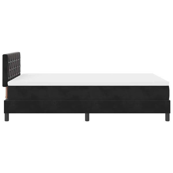 vidaXL LED Box Spring Bed with Mattress Black 120 x 190 cm Velvet