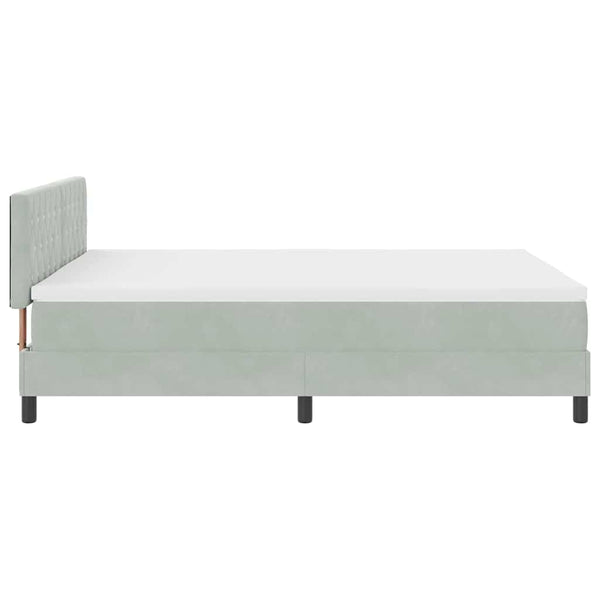 vidaXL LED Box Spring Bed with Mattress Light Grey 160 x 200 cm Velvet