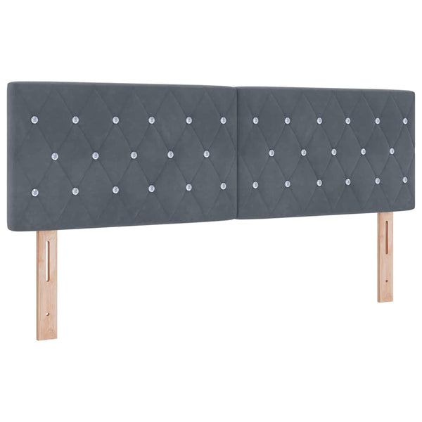 vidaXL LED Box Spring Bed with Mattress Dark Grey 160 x 200 cm Velvet