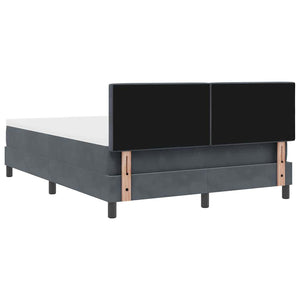 vidaXL LED Box Spring Bed with Mattress Dark Grey 160 x 200 cm Velvet