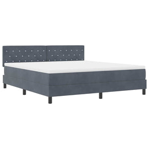 vidaXL LED Box Spring Bed with Mattress Dark Grey 180 x 200 cm Velvet
